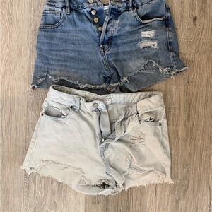 PacSun Blue and Light Gray Jean Shorts